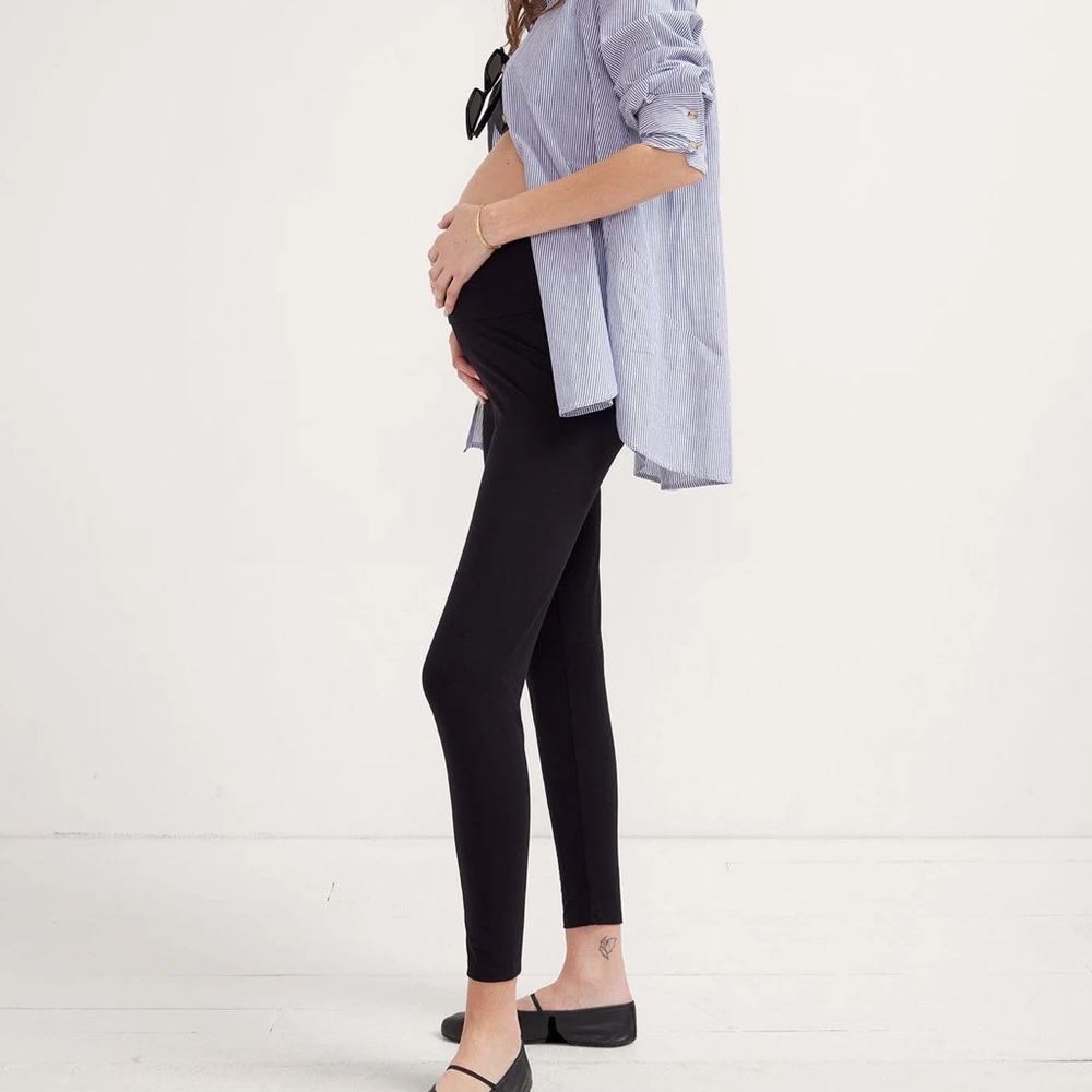 Hatch Black Maternity Leggings with High Waist Support